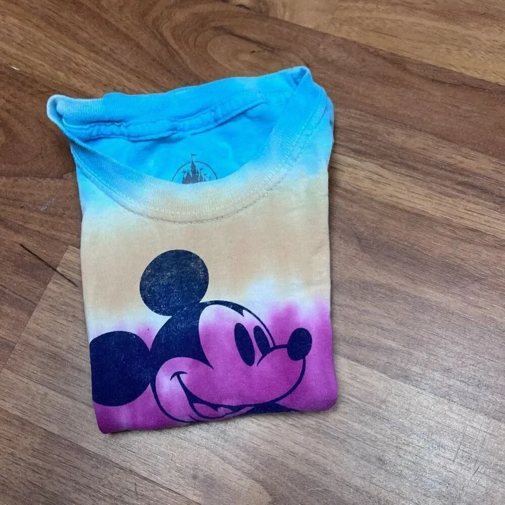 Walt Disney Disneyland Kids Mickey Mouse Tie-Dye T-Shirt Blue Multi Size 2T